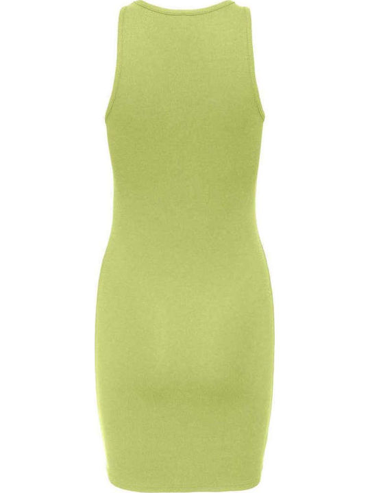 Summer Mini Knitted Dress Celery Green