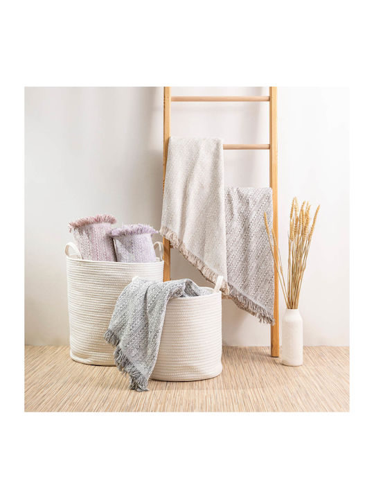 Borea Boho Armchair Throw 180x180cm Ecru