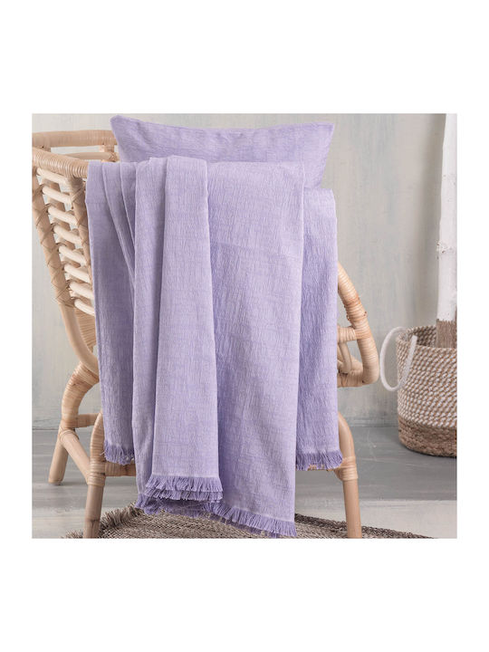 Rythmos Armchair Throw 2 Sides Mauricio 160x180cm Lilac