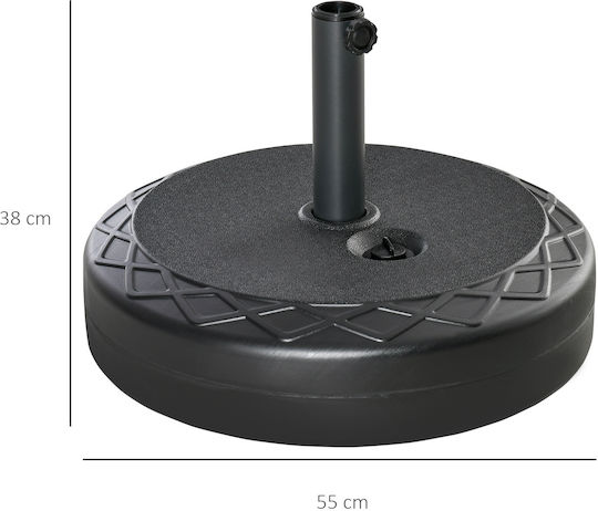 Outsunny Umbrella Stand made of Plastic in Black Color 55x55cm