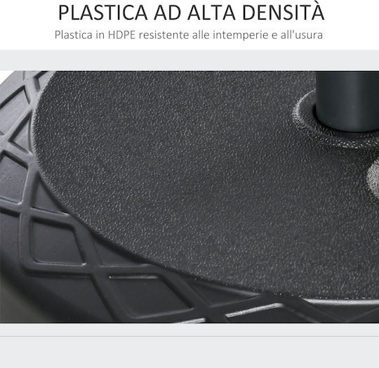 Outsunny Umbrella Stand made of Plastic in Black Color 55x55cm