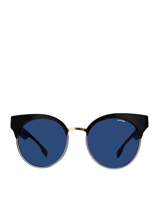 Ana Hickmann Women's Sunglasses with Black Plastic Frame and Blue Lens