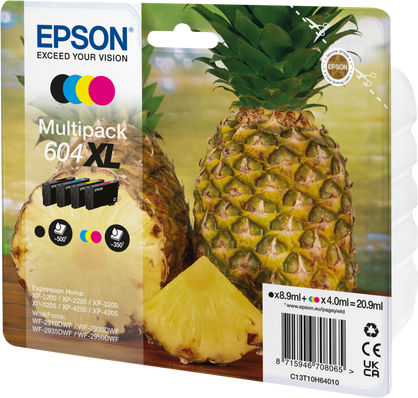 Epson 604XL Original Pack of 4 InkJet Printer Inks Yellow / Cyan / Magenta / Black (C13T10H64010)