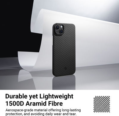 Pitaka Aramid Back Cover Aramid Fiber 1.05mm Black (iPhone 14)