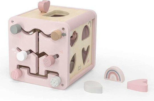 Label Label Activity Cube made of Wood with Sounds for 12++ Months