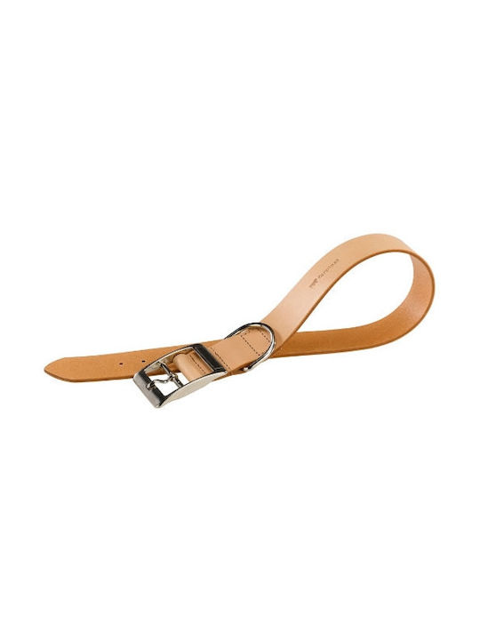 Ferplast Natural Leather Dog Collar In Beige Colour 25mm x 45 - 53cm