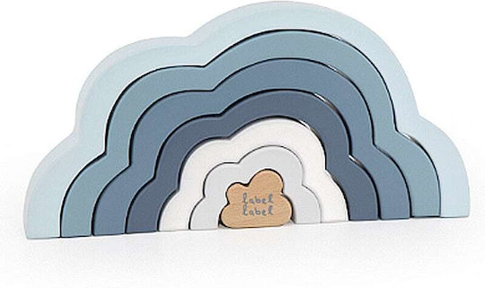 Label Label Παιχνίδι Στοίβαξης Rainbow Puzzle Cloud από Ξύλο για 12+ Μηνών