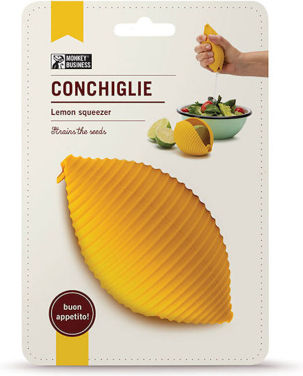 Monkey Business Conchiglie Plastic Lemon Hand Juicer Yellow