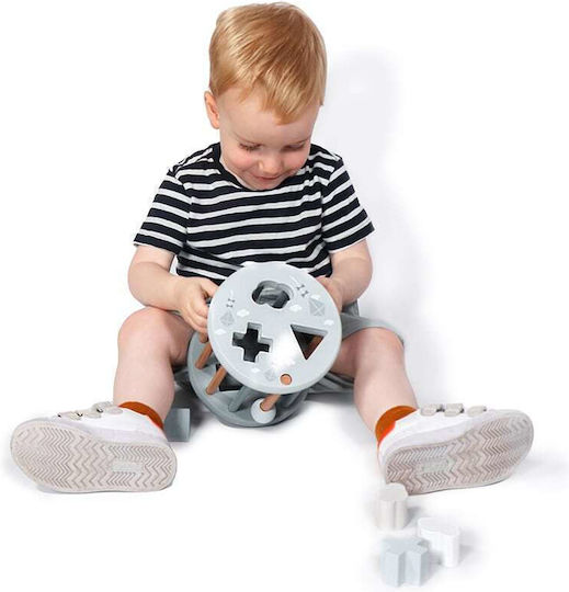 Label Label Jucărie de Sortare a Formelor Shape Sorting Wheel din Lemn pentru 12++ Luni