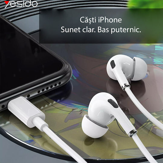 Yesido YH-36 În ureche Handsfree cu două căști cu mufă Lightning Alb