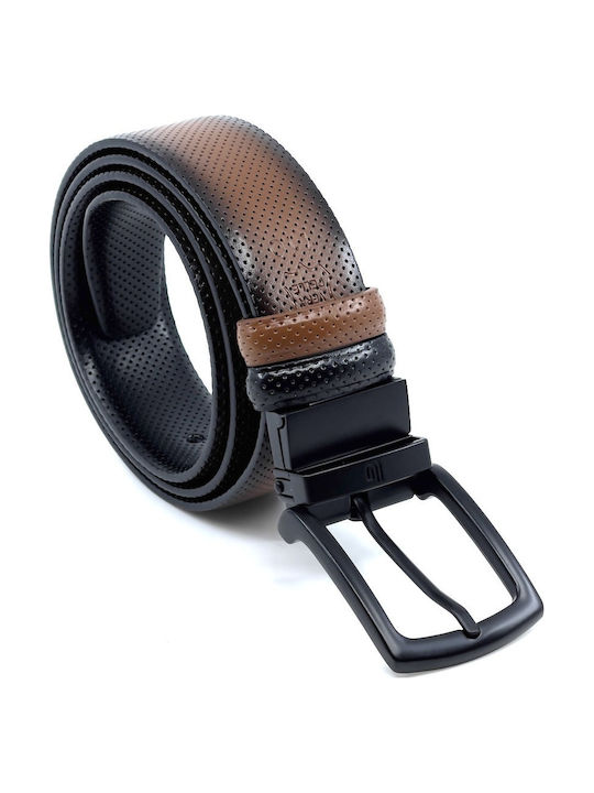 Men's Belt Leather Double Sided Black / Tan