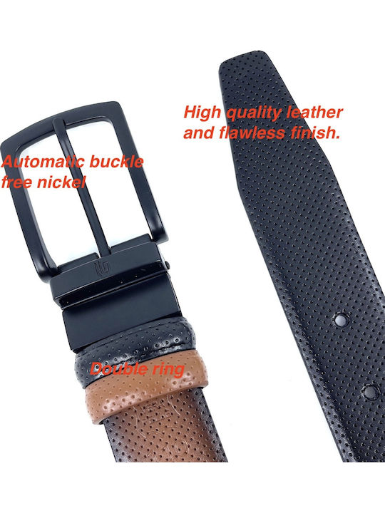 Men's Belt Leather Double Sided Black / Tan