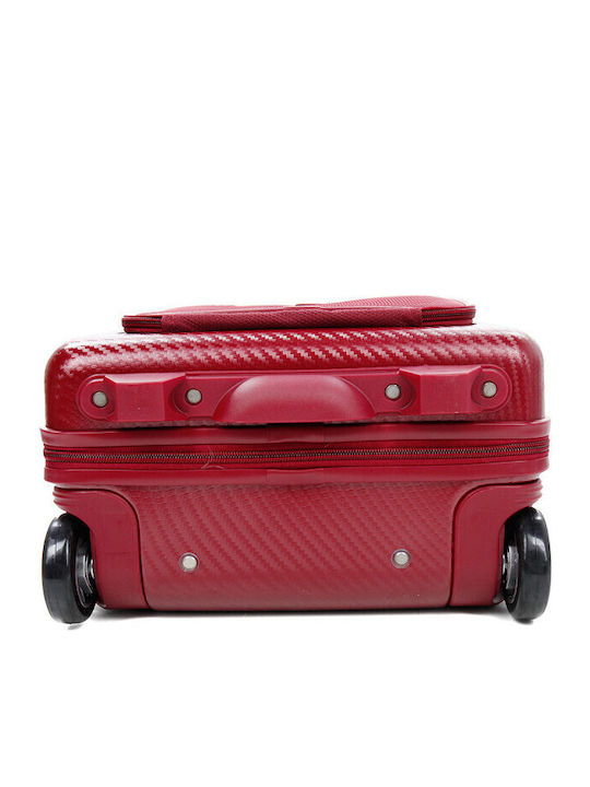 Airtex Paris Cabin Travel Suitcase Fabric Burgundy with 4 Wheels Height 35cm 27995-09