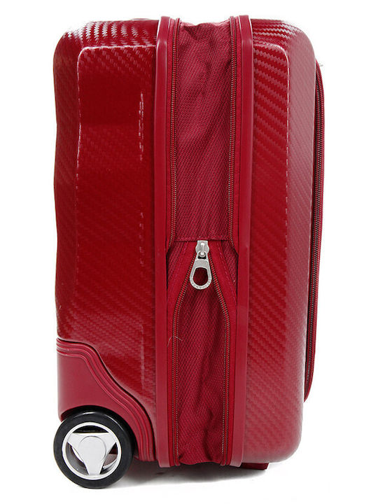 Airtex Paris Cabin Travel Suitcase Fabric Burgundy with 4 Wheels Height 35cm 27995-09