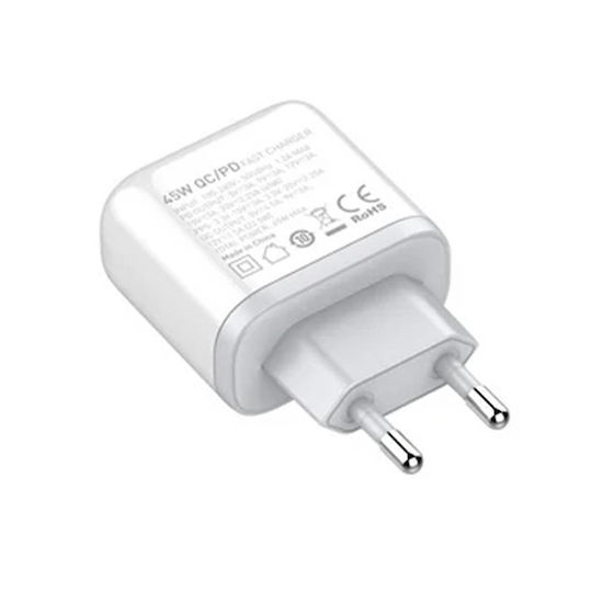 Ldnio Зарядно без кабел с USB-A порт и USB-C порт 45W Power Delivery Бял (A2526C)