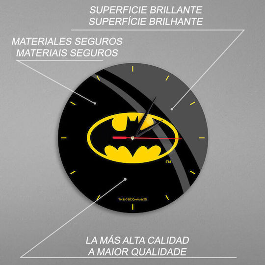 ERT Group Batman Wanduhr Kunststoff Schwarz Ø30.5cm