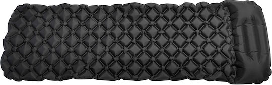 Gonflabil Single Substrat Camping 190x60cm Grosime 6cm în culoarea Negru