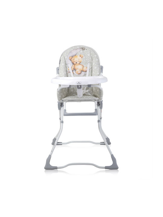 Lorelli Marcel Foldable Highchair with Plastic Frame & Fabric Seat Grey Sleeping Bear