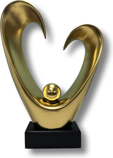 Karvounis Decorativă Inima Inimă Deschisă din Ceramică Aur 35.56cm 1buc