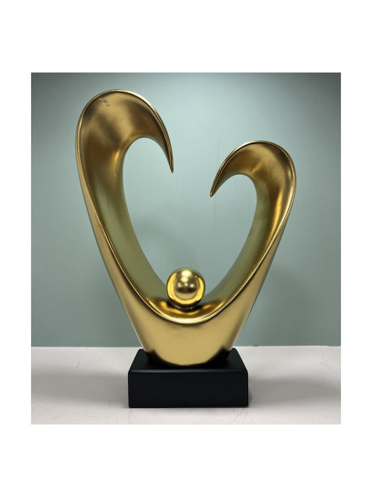 Karvounis Decorativă Inima Inimă Deschisă din Ceramică Aur 35.56cm 1buc