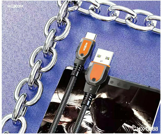 Moxom Braided USB 2.0 Cable USB-C Male - USB-A 66W PD Black 1m MX-CB88