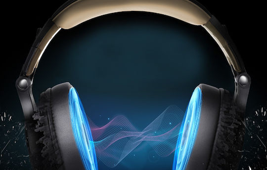 OneOdio Fusion A70 Ασύρματα / Ενσύρματα Over Ear Ακουστικά με 72 ώρες Λειτουργίας Χρυσά