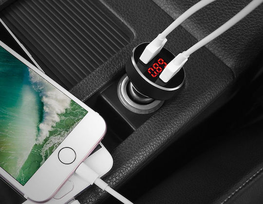 Hoco Φορτιστής Αυτοκινήτου Z26 10.5W 2.1A με Θύρες: 2xUSB Μαύρος