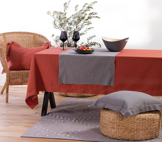 Nef-Nef Homeware Покривка за маса Памучна Minimal Сив 140x140бр