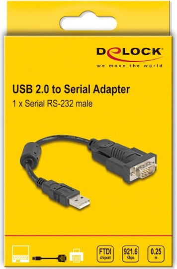 DeLock Converter USB-A male to Serial male 1pcs (61549)