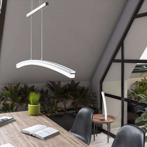 Wofi Ferrol Κρεμαστό Φωτιστικό Ασημί LED με Θερμό Λευκό Φως Ράγα 110x150εκ.