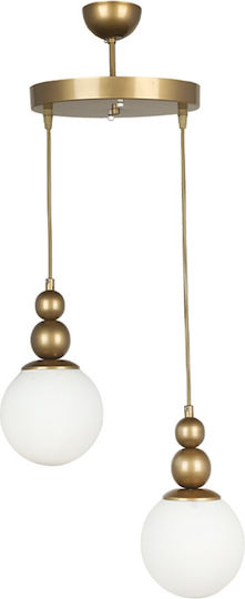 Megapap Latona Pendant Light Gold Ball with Socket E27 25x25x80cm