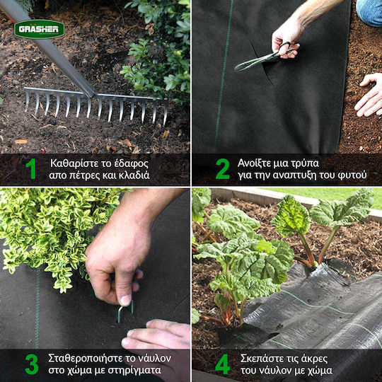Grasher Ground Cover Fabric 95gr/m² 2x10m Black