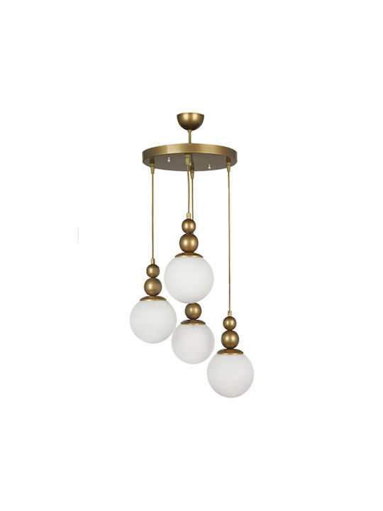 Megapap Latona Pendant Light Gold Ball for 4 Bulbs E27 30x30x90cm