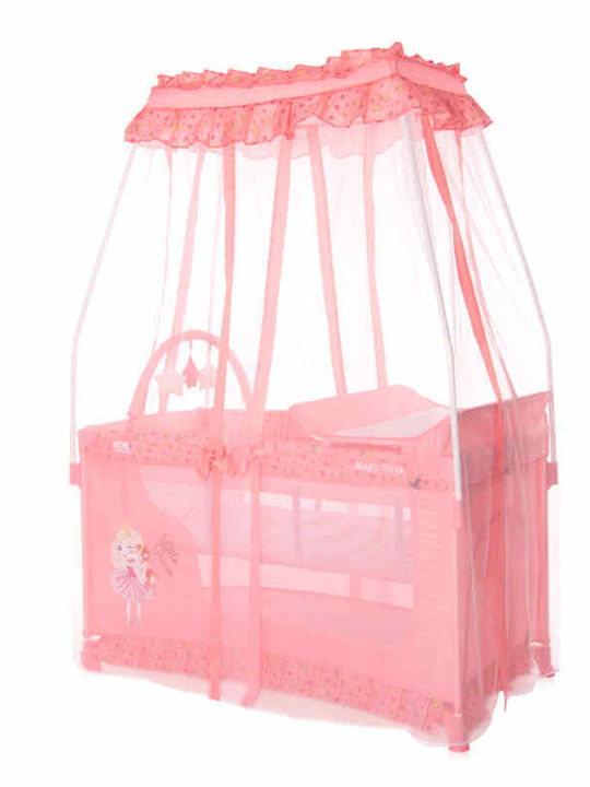 Lorelli Magic Sleep Playpen 2 Levels with Changing Table & Mattress Pink 172x68cm