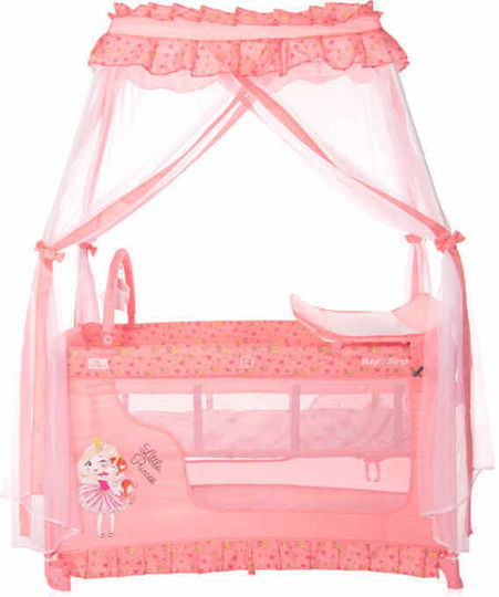 Lorelli Magic Sleep Loc de joacă 2 Nivele cu Schimbător & Saltea Roz 172x68cm