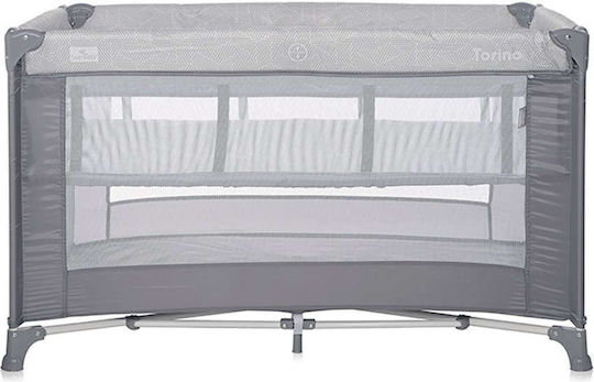 Lorelli Torino Παρκοκρέβατο 2 Επιπέδων με Στρώμα Γκρι 127x68cm
