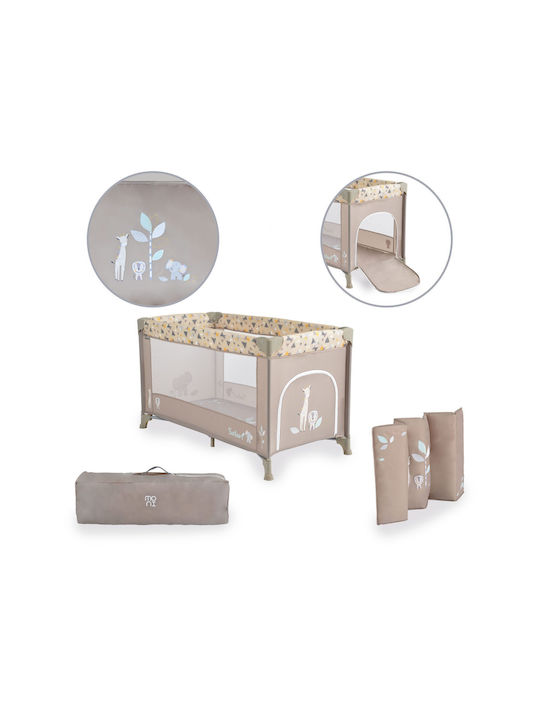 Moni Safari Παρκοκρέβατο με Στρώμα Μπεζ 125x65cm