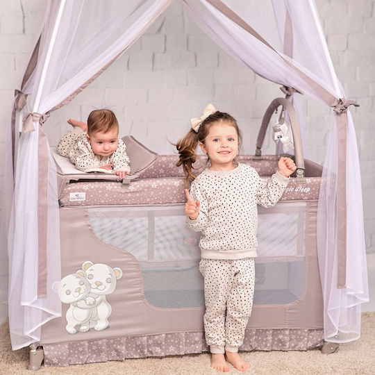 Lorelli Magic Sleep Loc de joacă 2 Nivele cu Schimbător & Saltea Albastru deschis 127x68cm