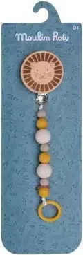 Moulin Roty Clip Pacifier with Beads & Animals made of Wood Polychrome