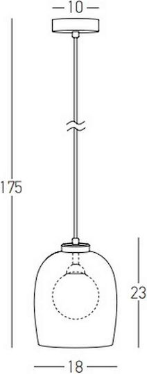 Zambelis Lights Κρεμαστό Φωτιστικό Μαύρο Μπάλα με Ντουί G9 18x23εκ.