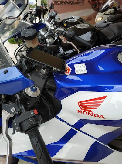 Moto Discovery Universal Motorrad Handyhalterung mit verstellbarem Arm für die Zeitschaltuhrplatte