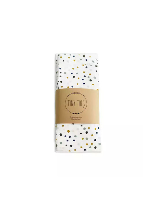 Tiny Toes Σετ Βρεφικά Σεντόνια Κούνιας Βαμβακερά Dot Mix Λευκά 110x180εκ. 3τμχ