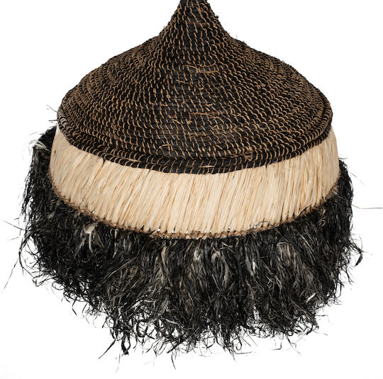 HomeMarkt Black Boho Ceiling Light with Rope for E27 Socket 50x50cm