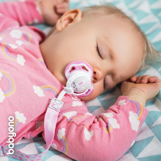 Babyono Panglică Accesorii Suzete Clip din Țesătură Stele Roz