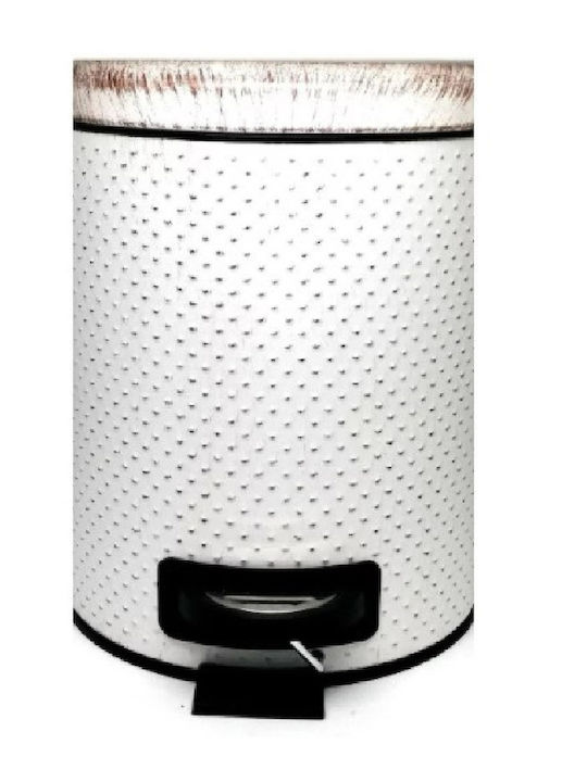 Sidirela Classic Metallic Toilet Bin 5lt White