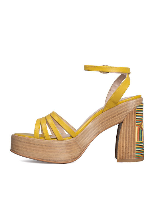 Leather Sandals Yellow