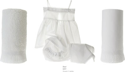 My Little Kiss Baptism Towel Set Azur Λευκό