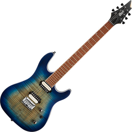 Cort Electric Guitar KX-300 with HH Pickups Layout, Jatoba Fretboard in Open Pore Cobalt Burst