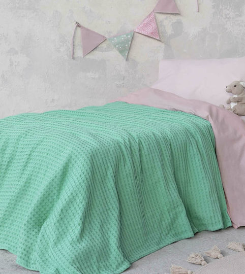 Nima Nima Kinderdecke Waffel Habit Grüne 160x240cm