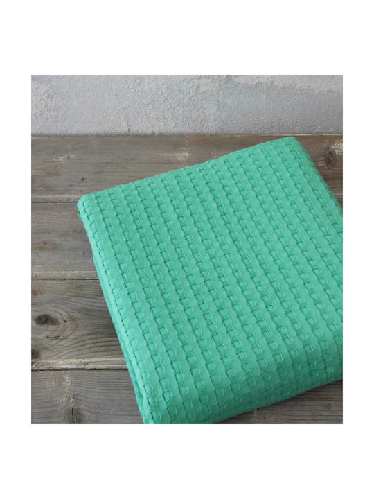 Nima Waffle Blanket Habit Green 160x240cm